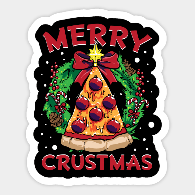 Pizza Christmas Tree Balls Xmas Men Boys Crustmas Gifts Sticker by Ramadangonim